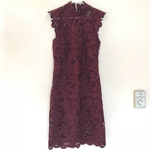 Burgundy shoulder capped dress